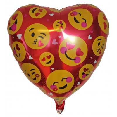 Emoji Love hjerte folie ballon 18" (u/helium)